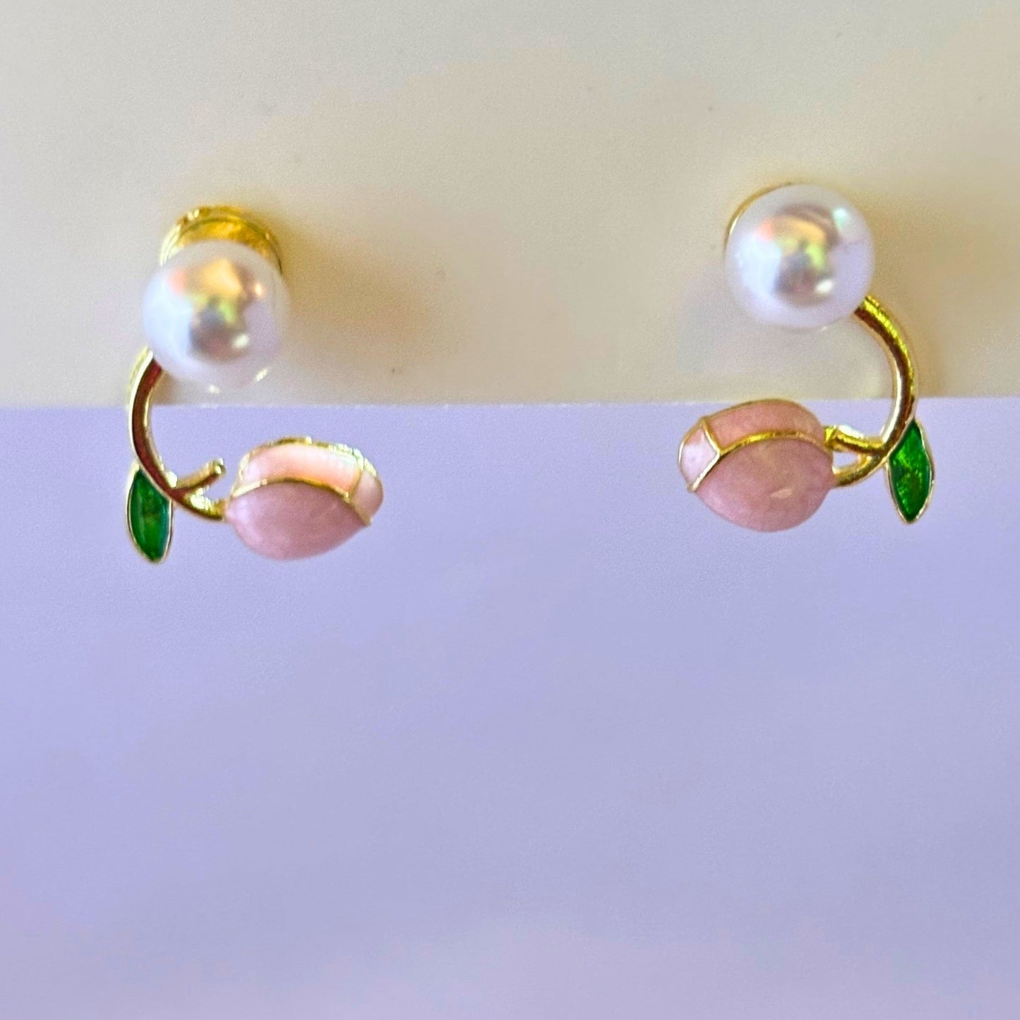 Korean Cute Tulip Pearl Studs Earing Buyinby
