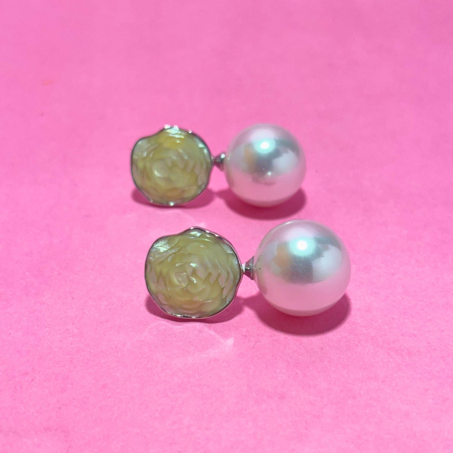 White Pearl Drop Earrings Buyinby