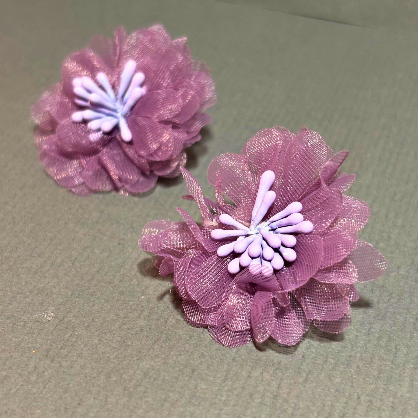 Korean "Elegant" Chiffon Lavender Flower Studs Earing Buyinby