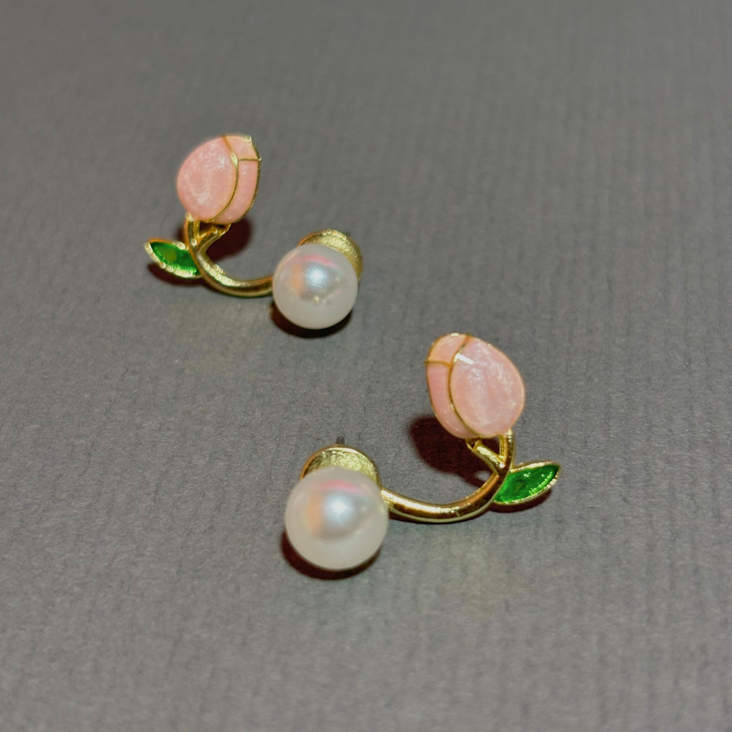 Korean Cute Tulip Pearl Studs Earing Buyinby