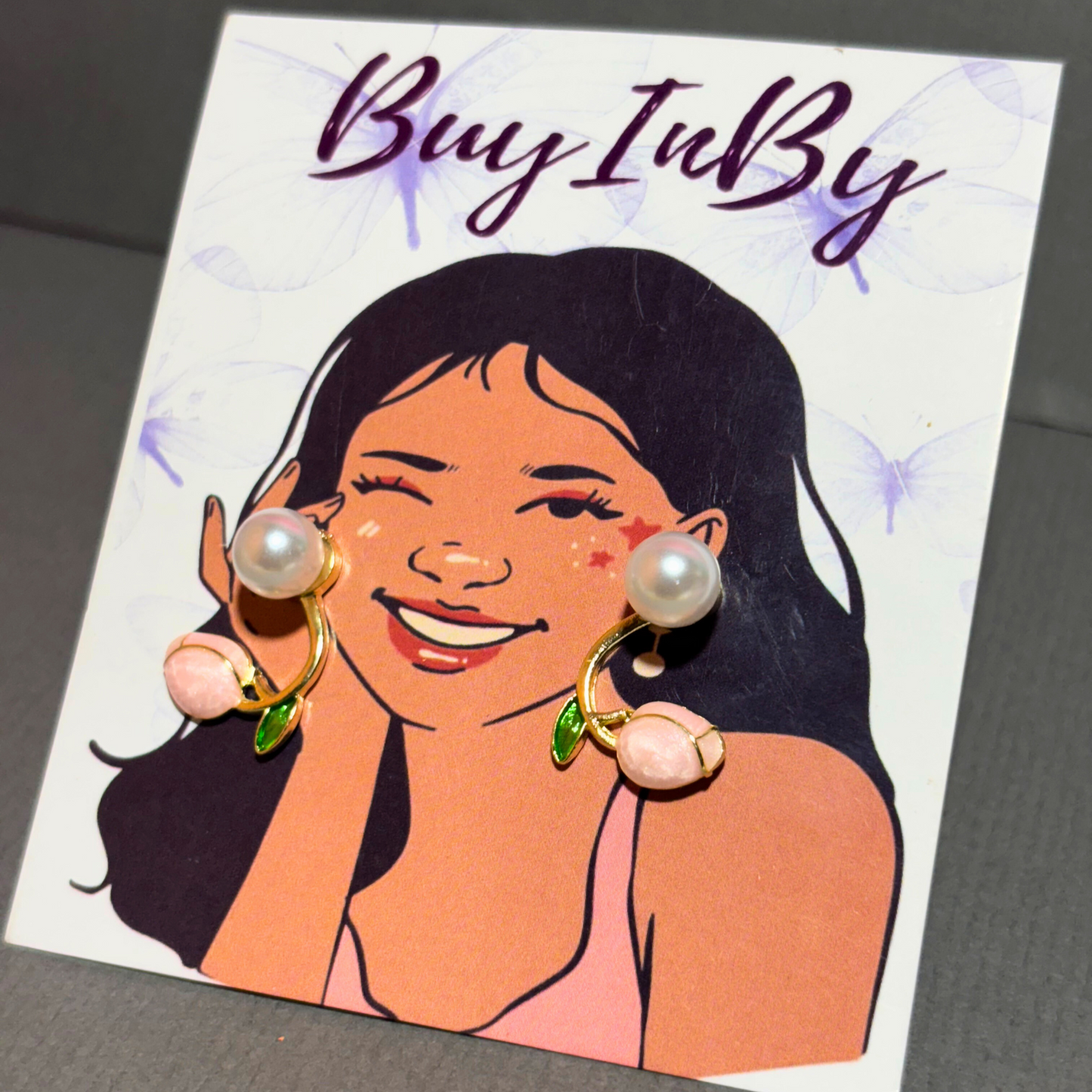 Korean Cute Tulip Pearl Studs Earing Buyinby