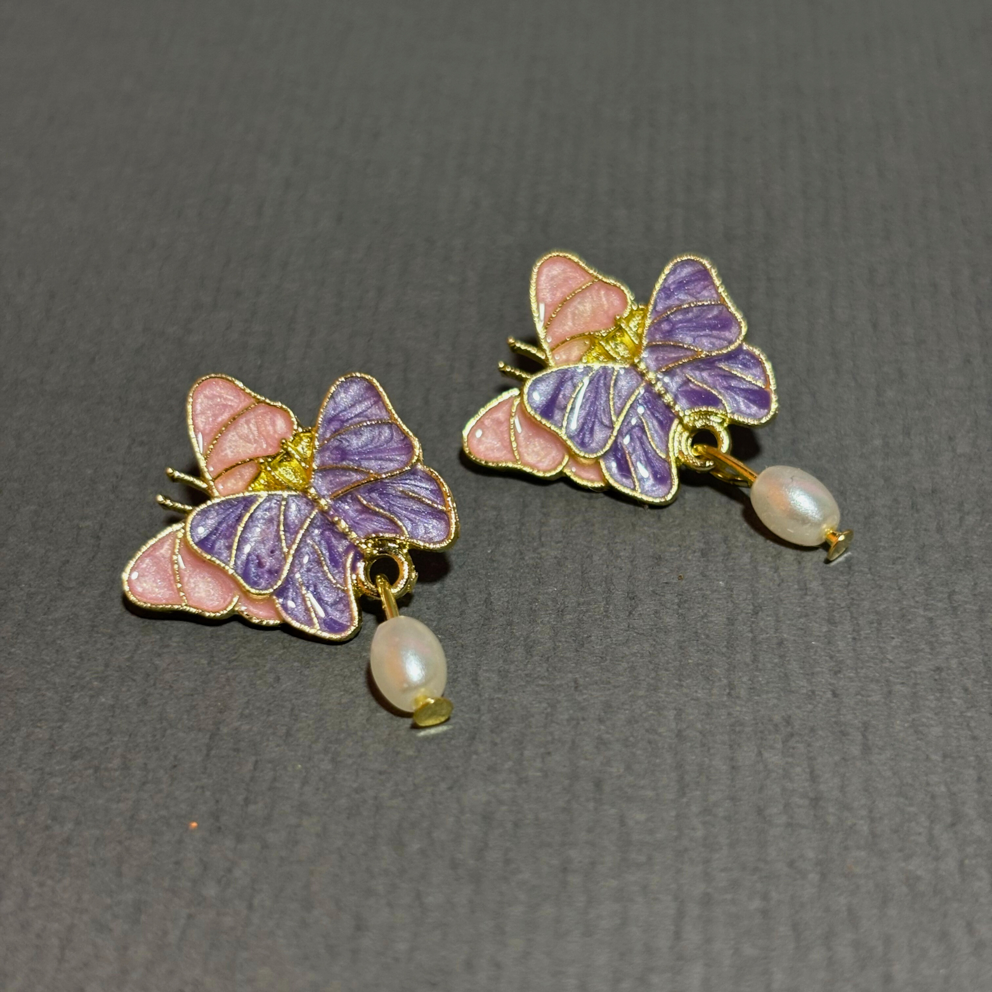 Enamel Dual "Butterfly" Earrings Buyinby