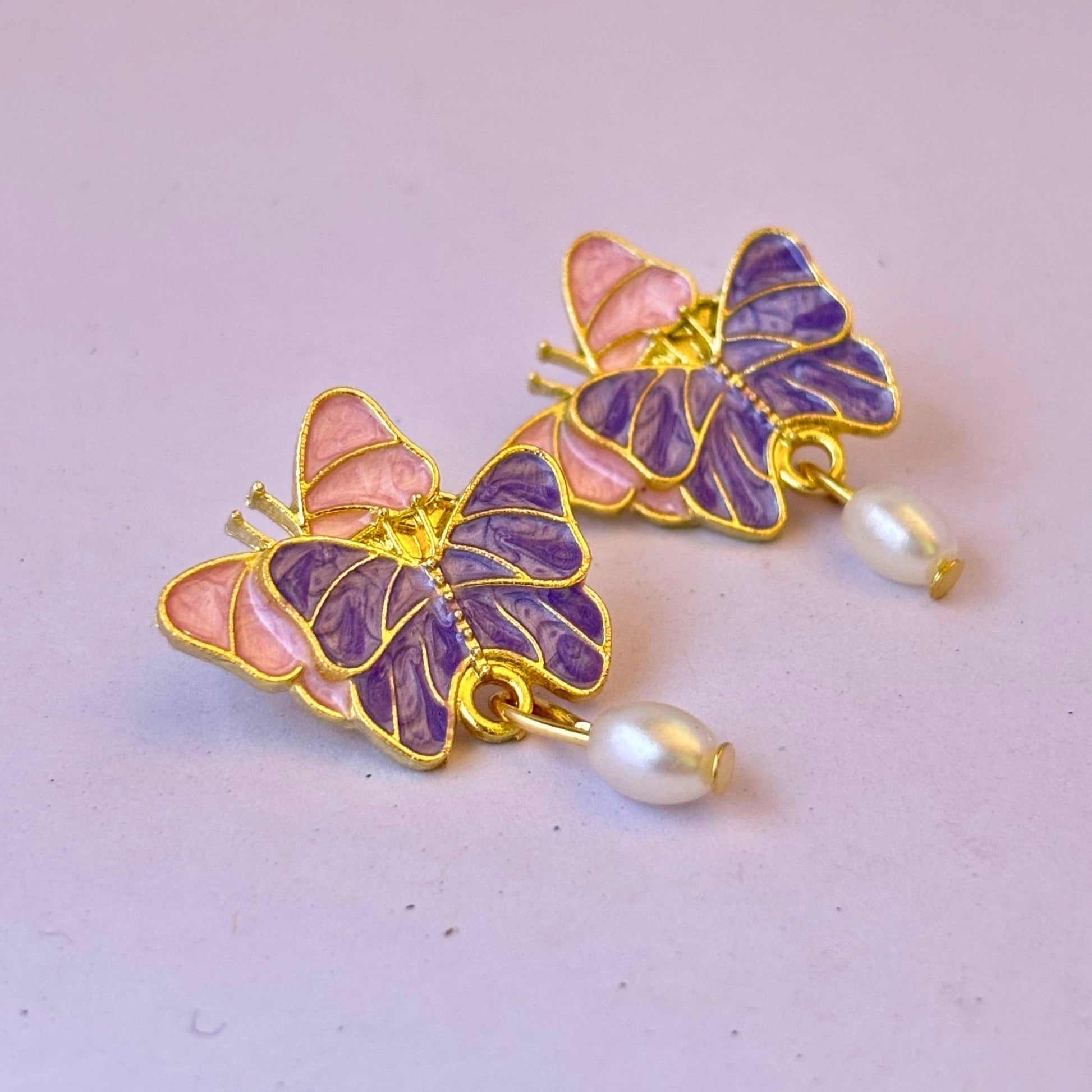 Enamel Dual "Butterfly" Earrings Buyinby