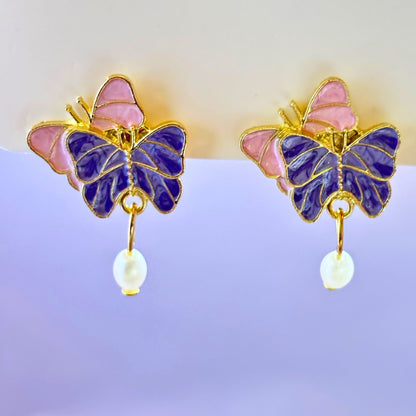 Enamel Dual "Butterfly" Earrings Buyinby