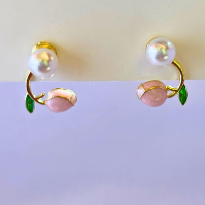 Korean Cute Tulip Pearl Studs Earing Buyinby