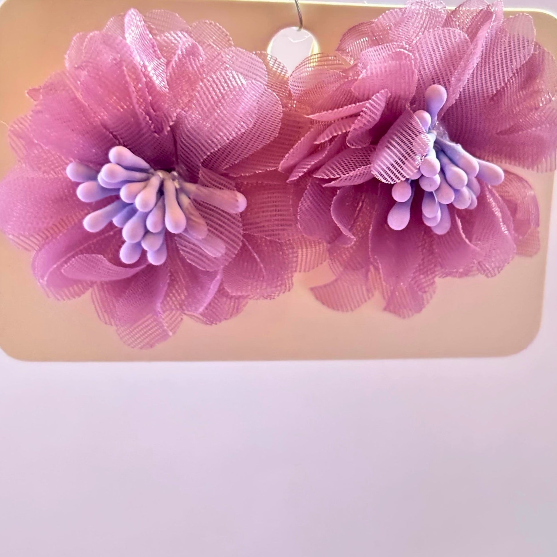 Korean "Elegant" Chiffon Lavender Flower Studs Earing Buyinby