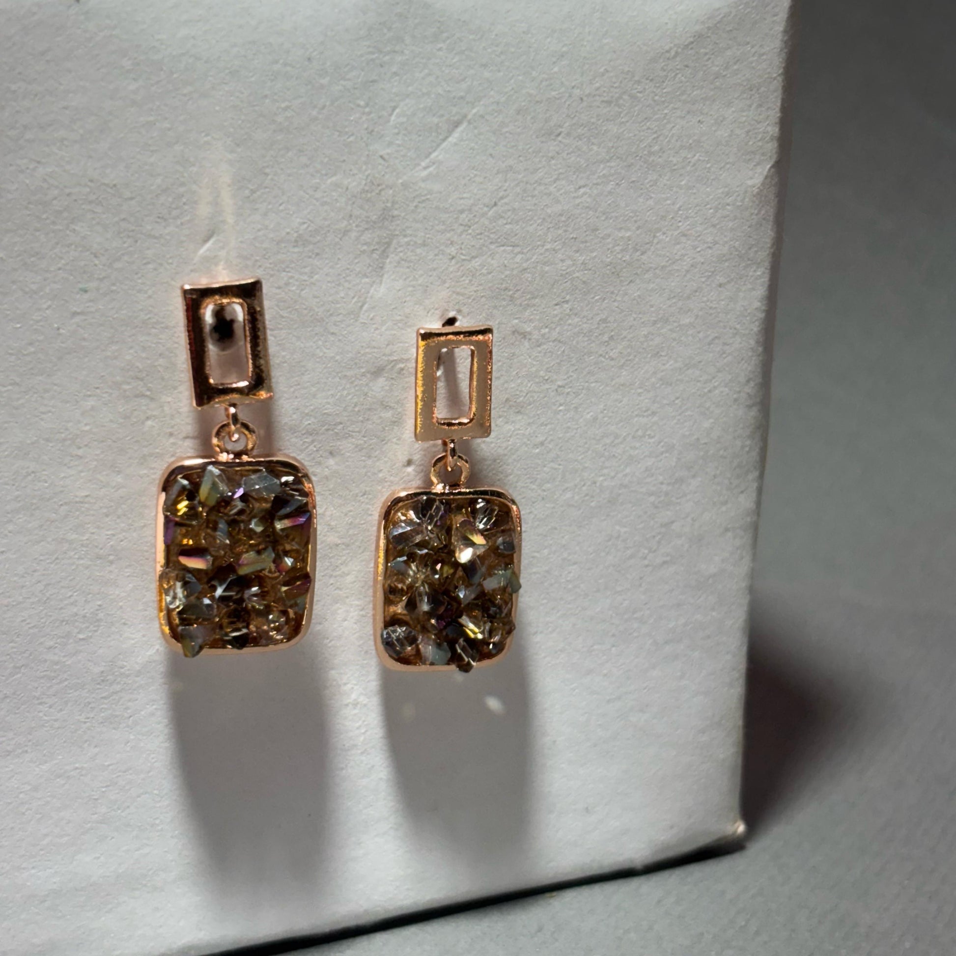 Copper Glow Crystals: Rose-Gold Earrings Buyinby