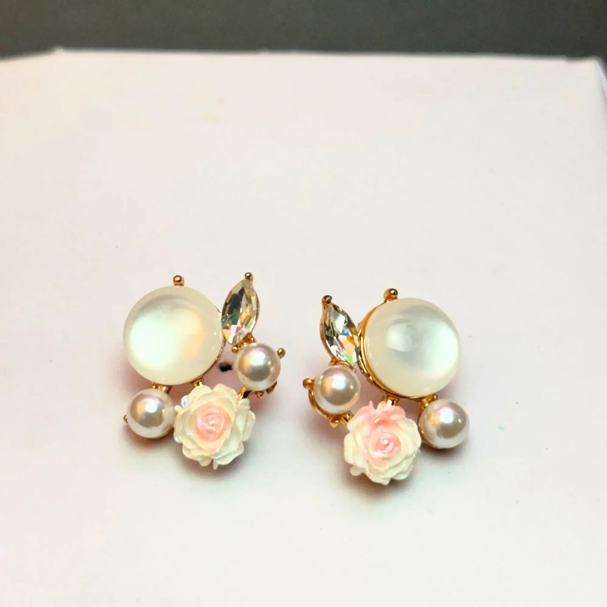 Ivory Bloom Mona Lisa Stone Earrings Buyinby