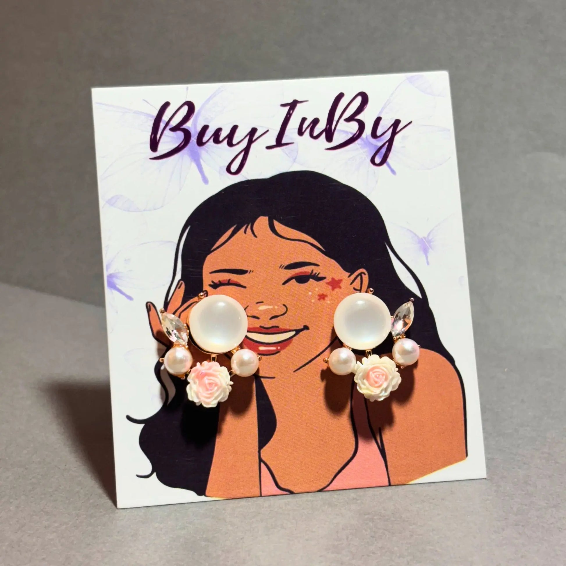 Ivory Bloom Mona Lisa Stone Earrings Buyinby